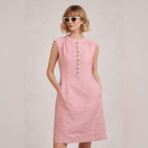 [s] Vintage Handmade Pink Silk-Cotton Sleeveless Dress | OOAK | Women’s Small